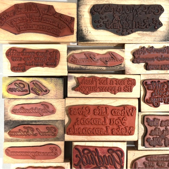 32 SENTIMENT WOODBLOCK RUBBER STAMPS - Picture 8 of 11